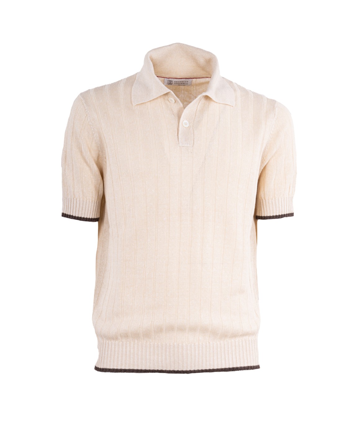 shop BRUNELLO CUCINELLI  Polo: Brunello Cucinelli polo in cotone e lino.
Abbottonatura frontale parziale.
Collo, fondo manica e fondo a costine.
Composizione: 77% Lino, 23% Cotone.
Made in Italy.. M2L707605-CGA60 number 9018551